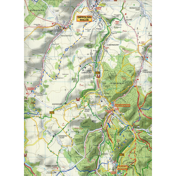 OSTERZGEBIRGE. ALTENBERG UND UMGEBUNG - Wanderkarte Ansicht 3