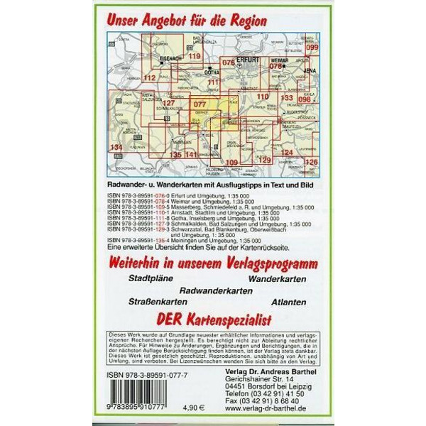 OBERHOF, ILMENAU, ZELLA-MEHLIS UND UMGEBUNG - Wanderkarte Ansicht 2