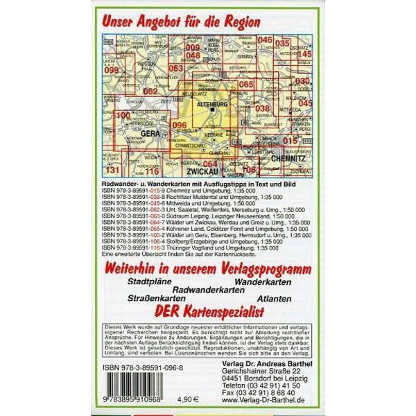 ALTENBURGER LAND UND UMGEBUNG 1 : 50 000 - Wanderkarte Ansicht 2