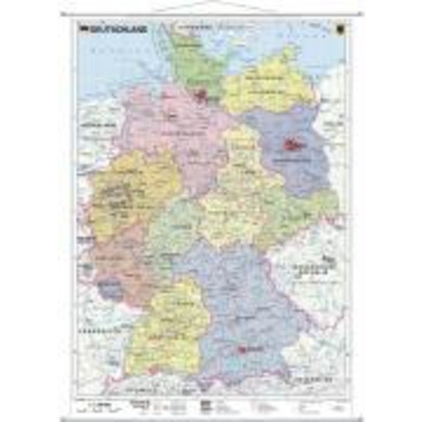 DEUTSCHLAND POLITISCH. WANDKARTE MIT METALLEISTE - Poster