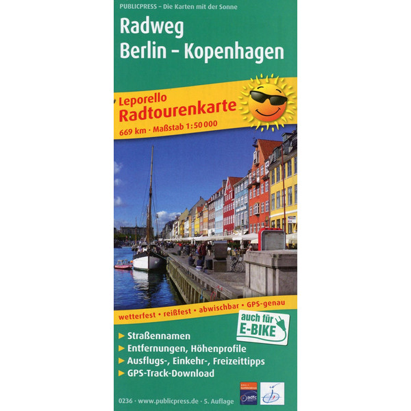 RADWEG BERLIN - KOPENHAGEN 1 : 50 000 - Fahrradkarte