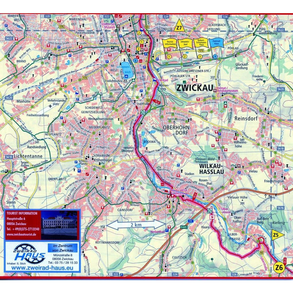 MULDENTAL-RADWANDERWEG 1 : 50 000 - Fahrradkarte Ansicht 3