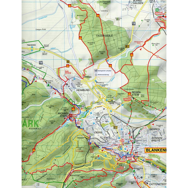 RADWANDER- UND WANDERKARTE OSTHARZ, BODETAL - Wanderkarte Ansicht 2