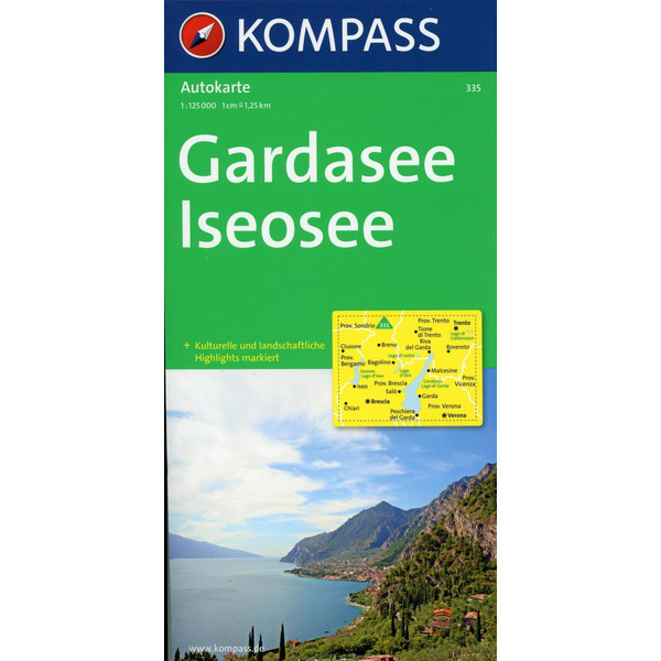 KOMPASS AUTOKARTE GARDASEE - ISEOSEE - Wanderkarte