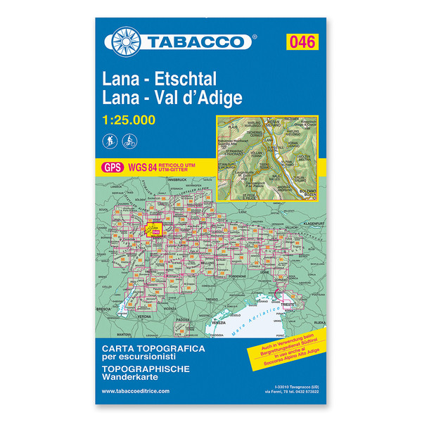 TABACCO 046 LANA ETSCHTAL - Wanderkarte Ansicht 1