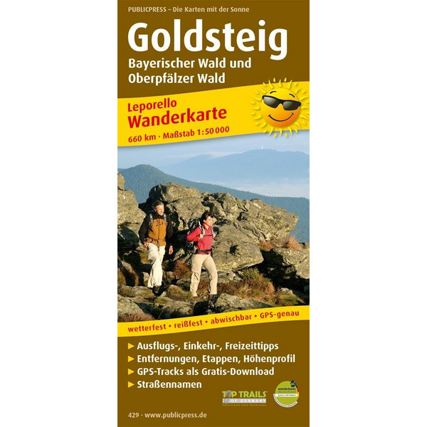 WANDERKARTE GOLDSTEIG 1 : 50 000 - Wanderkarte Ansicht 1