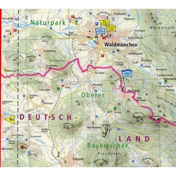 WANDERKARTE GOLDSTEIG 1 : 50 000 - Wanderkarte Ansicht 3