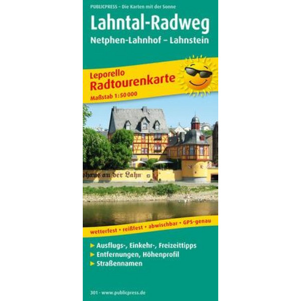 LAHNTAL-RADWEG 1 : 50 000 - Fahrradkarte