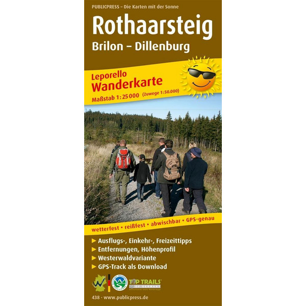 WANDERKARTE ROTHAARSTEIG 1 : 25 000 - Wanderkarte Ansicht 1