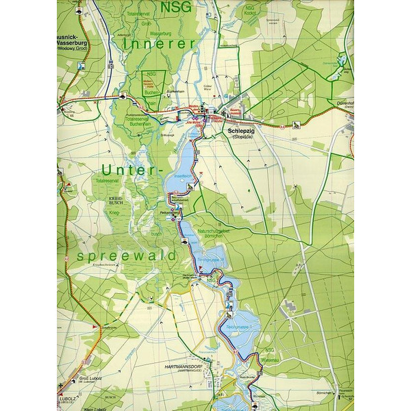 SPREEWALD MIT MÄRKISCHER HEIDELANDSCHAFT - Wanderkarte Ansicht 3
