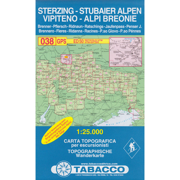 TABACCO 038 STERZING STUBAIER ALPEN - Wanderkarte Ansicht 1