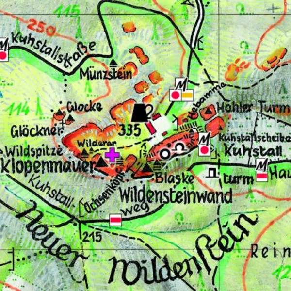 SCHRAMMSTEINE/AFFENSTEINE - Wanderkarte Ansicht 2