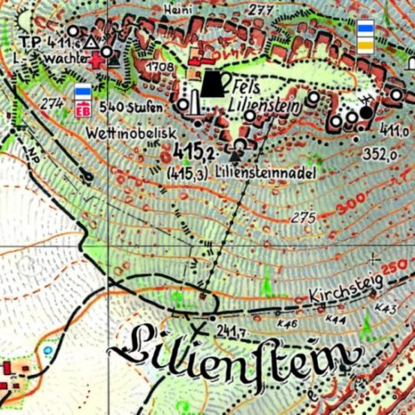 FESTUNG KÖNIGSTEIN UND DIE TAFELBERGE - Wanderkarte Ansicht 2