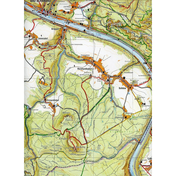 GROßE KARTE DER SÄCHSISCHEN SCHWEIZ - Wanderkarte Ansicht 2