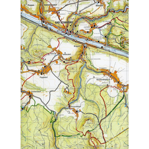 GROßE KARTE DER SÄCHSISCHEN SCHWEIZ - Wanderkarte Ansicht 3