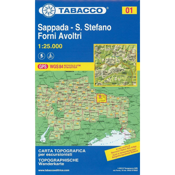TABACCO 01 SAPPADA SAN STEFANO 1:25T - Wanderkarte