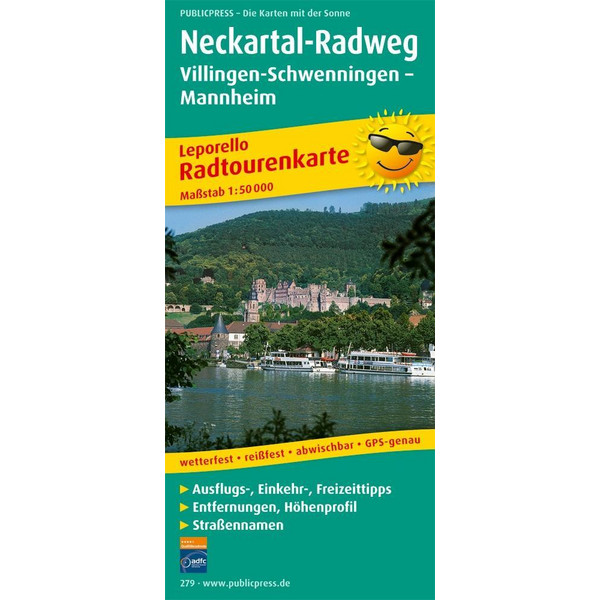 NECKARTAL-RADWEG 1 : 50 000 - Fahrradkarte Ansicht 1