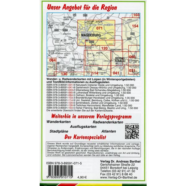 MAGDEBURG UND UMGEBUNG 1 : 50 000. RADWA - Wanderkarte Ansicht 2