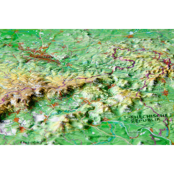 RELIEFKARTE SACHSEN KLEIN 1 : 650.000 - Karte Ansicht 2