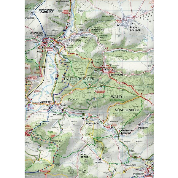 MITTLERES SAALETAL, JENA UND UMGEBUNG 1: - Wanderkarte Ansicht 3