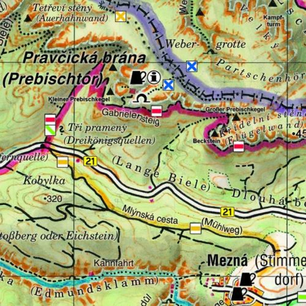BÖHMISCHE SCHWEIZ - Wanderkarte Ansicht 2