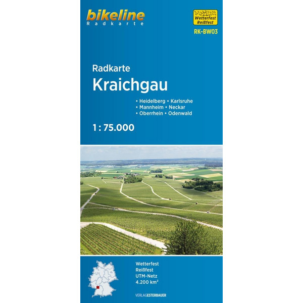 BIKELINE RADKARTE KRAICHGAU 1:75.000 - Fahrradkarte Ansicht 1