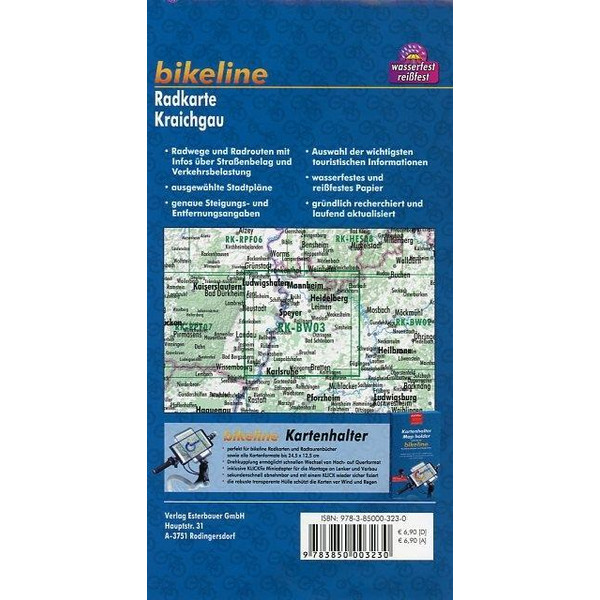 BIKELINE RADKARTE KRAICHGAU 1:75.000 - Fahrradkarte Ansicht 2