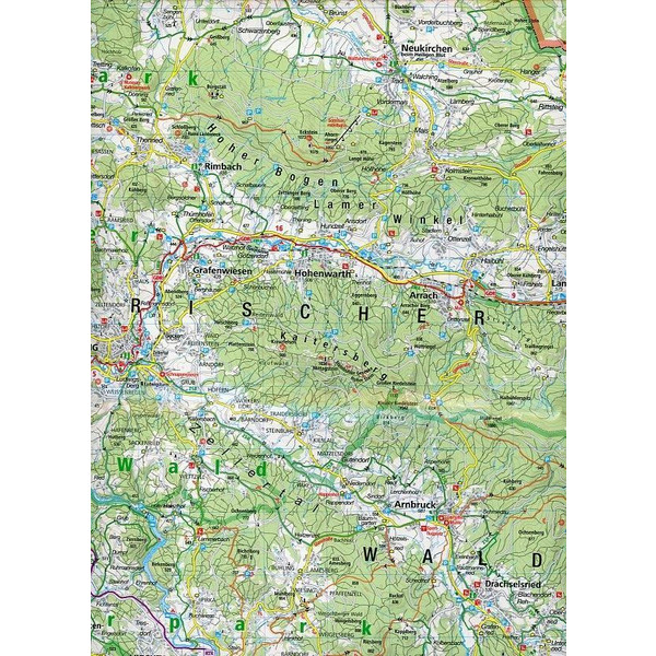 OBERER BAYERISCHER WALD - CHAM 1 : 70 00 - Fahrradkarte Ansicht 2