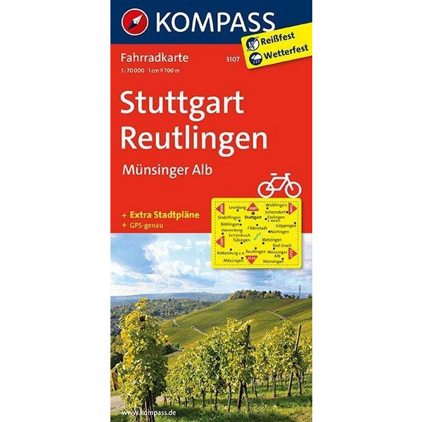 STUTTGART - REUTLINGEN - MÜNSINGER ALB 1 - Fahrradkarte Ansicht 1