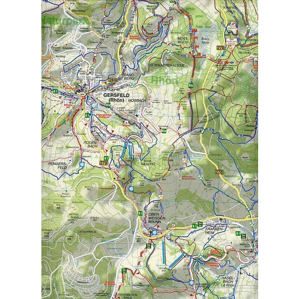 RHÖN, KREUZBERG, BISCHOFSHEIM UND UMGEBU - Wanderkarte Ansicht 3