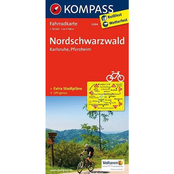 NÖRDLICHER SCHWARZWALD - KARLSRUHE - PFORZHEIM - Fahrradkarte Ansicht 1