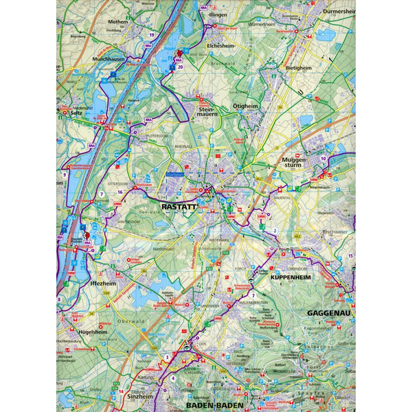 NÖRDLICHER SCHWARZWALD - KARLSRUHE - PFORZHEIM - Fahrradkarte Ansicht 2