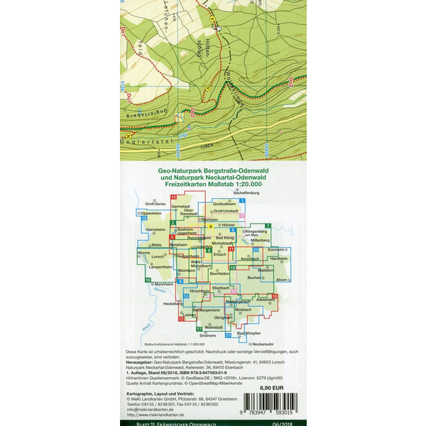 FRÄNKISCHER ODENWALD 1:20.000 - Wanderkarte Ansicht 2