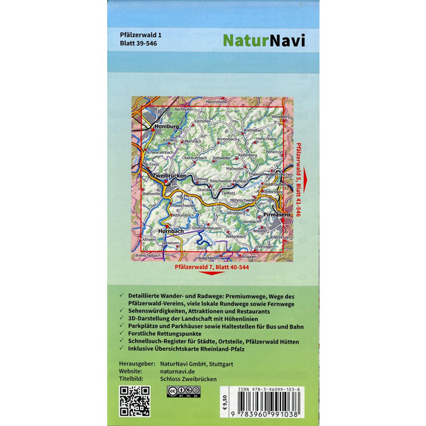 PFÄLZERWALD 1. BLATT 39-546, 1 : 25 000 - Wanderkarte Ansicht 2