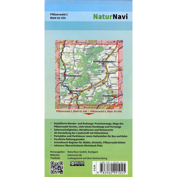 PFÄLZERWALD 2. BLATT 42-550, 1 : 25 000 - Wanderkarte Ansicht 2