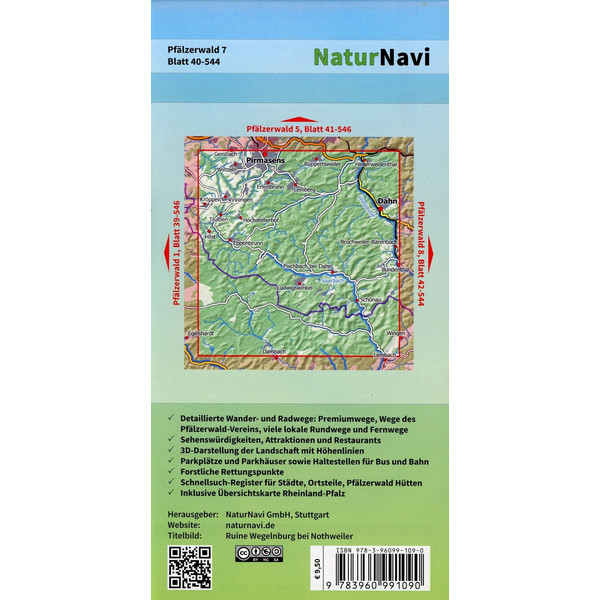 PFÄLZERWALD 7. BLATT 40-544, 1 : 25 000 - Wanderkarte Ansicht 2