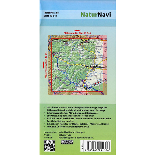 PFÄLZERWALD 8. BLATT 42-544, 1 : 25 000 - Wanderkarte Ansicht 2