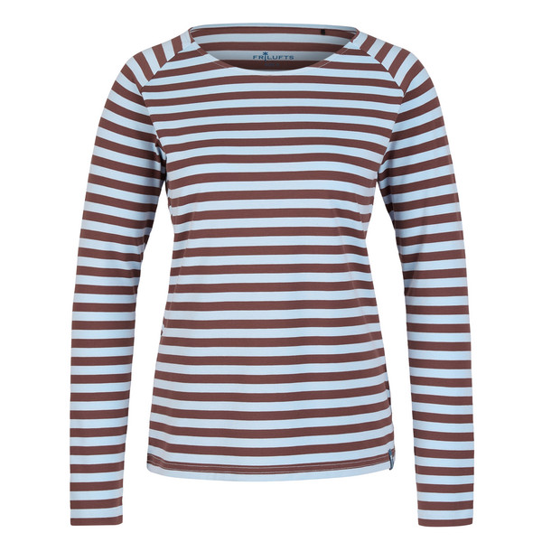 DUNCAN LONGSLEEVE Damen - Funktionsshirt-SHAVED CHOCOLATE/SKYWAY STRIPED
