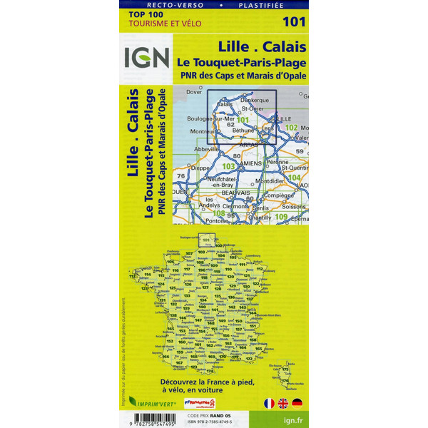 IGN 101 LILLE - CALAIS 1:100.000 - Karte Ansicht 2