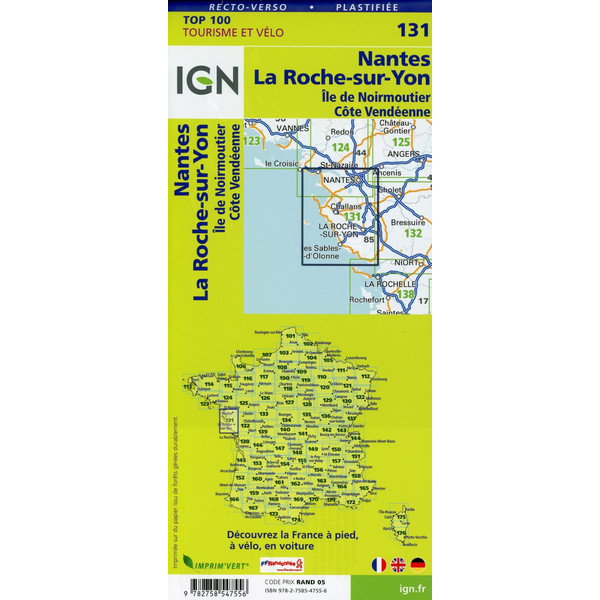 NANTES LA ROCHE SUR YON 1:100 000 - Wanderkarte Ansicht 2