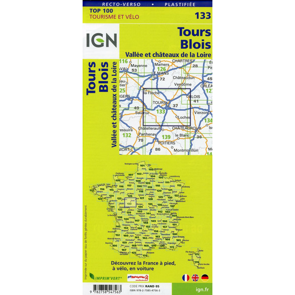TOURS BLOIS 1:100 000 - Wanderkarte Ansicht 2