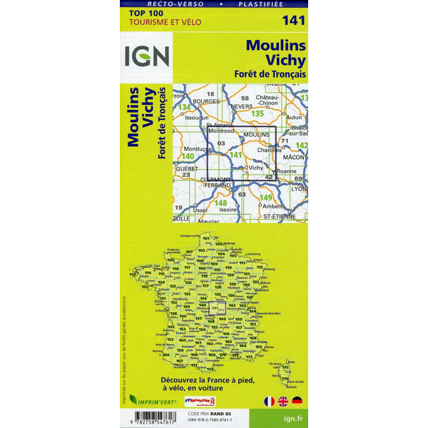 MOULINS VICHY 1:100 000 - Wanderkarte Ansicht 2
