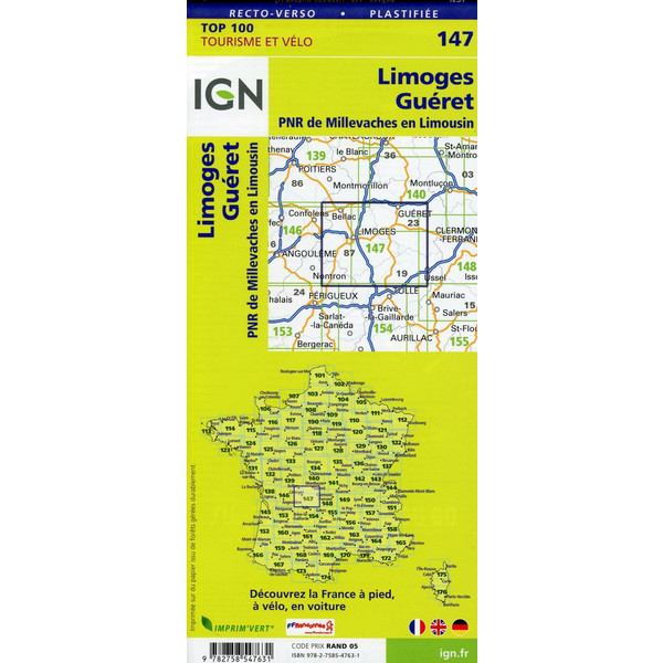 LIMOGES GUÉRET 1:100 000 - Wanderkarte Ansicht 2
