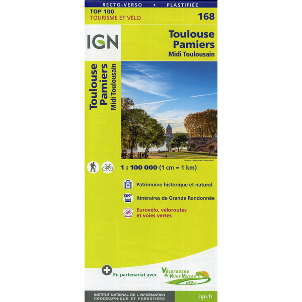 IGN 168 TOULOUSE PAMIERS 1:100 000 - Wanderkarte Ansicht 1