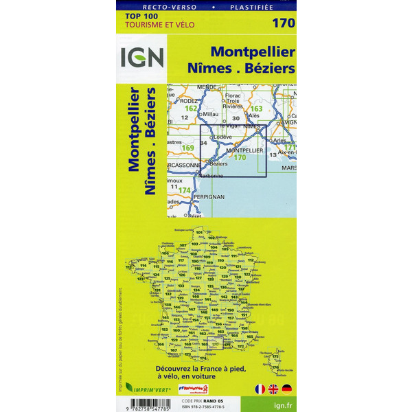 MONTPELLIER.NÎMES.BÉZIERS 1:100 000 - Karte Ansicht 2