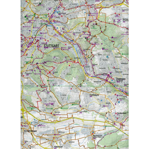 BIKELINE RADWANDERKARTE STUTTGART 1 : 60 000 - Fahrradkarte Ansicht 3