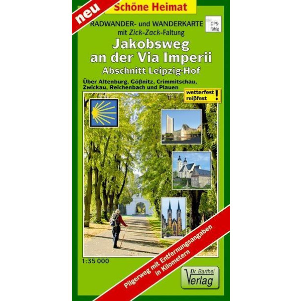 RADWANDER- UND WANDERKARTE JAKOBSWEG VIA IMPERII LEIPZIG-HOF - Wanderkarte Ansicht 1