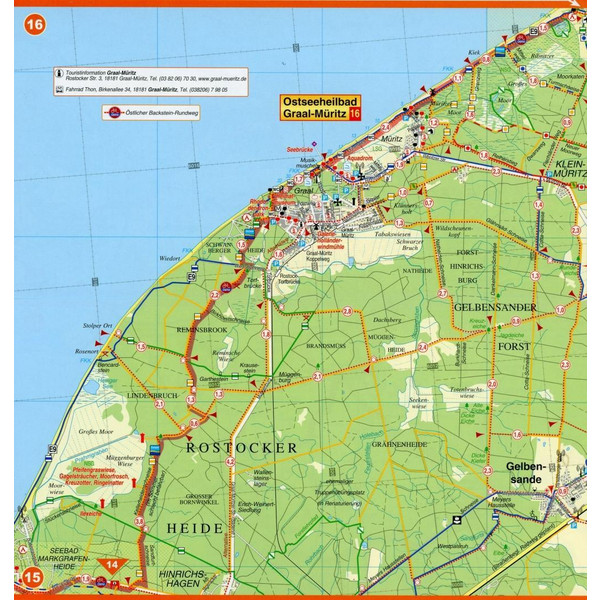 OSTSEEKÜSTEN-RADWEG VON TRAVEMÜNDE NACH AHLBECK 1:50 000 - Fahrradkarte Ansicht 2
