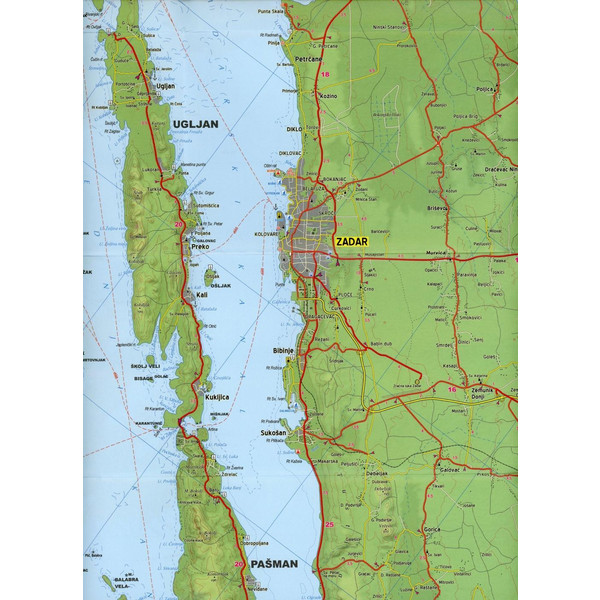 DALMATINISCHE KÜSTE NORD 1:100 000 - Straßenkarte Ansicht 2