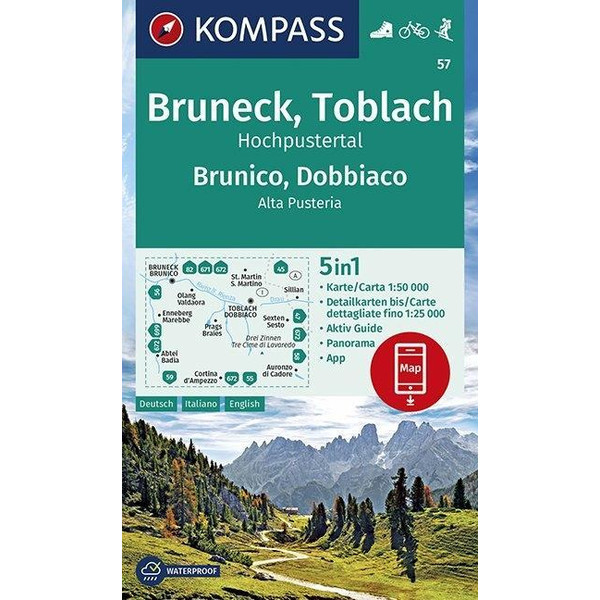 KOKA 57 BRUNECK, TOBLACH, HOCHPUSTERTAL - Wanderkarte Ansicht 1